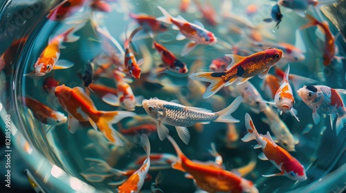 A photograph of multiple fish swimming in a bowl © 2rogan