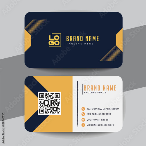 abstract blue visiting card layout design template