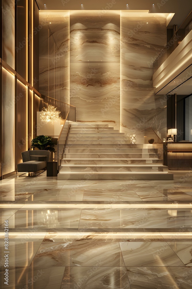 Obraz premium Hotel Lobby Staircase