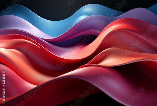 Vibrant Abstract Wavy Curvy Patterns in Digital Painting