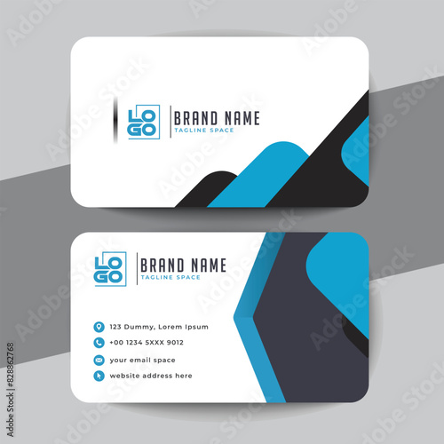 abstract blue visiting card layout design template