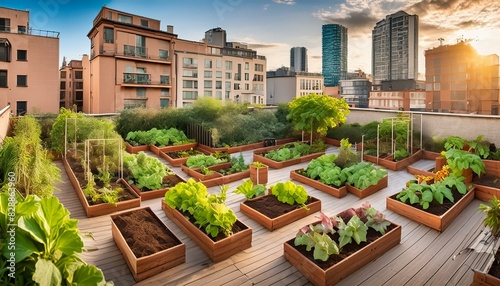 Rooftop Urban Vegetable Garden: Sustainable City Farming © Niklas