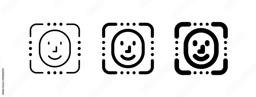 Editable facial recognition, scan vector icon. AI technology, artificial intelligence, computer. Part of a big icon set family. Perfect for web and app interfaces, presentations, infographics, etc Editable facial recognition, scan vector icon. AI technology, artificial intelligence, computer. Part of a big icon set family. Perfect for web and app interfaces, presentations, infographics, etc