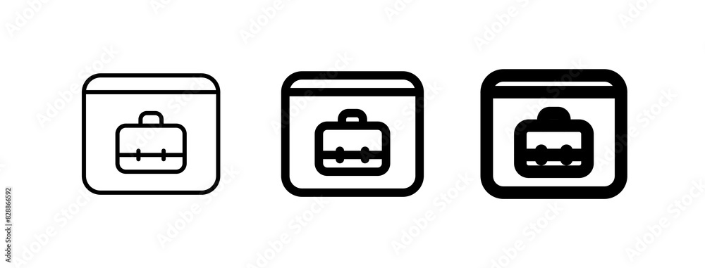 Editable job search, website, briefcase, online portfolio vector icon. Business, work, office. Part of a big icon set family. Perfect for web and app interfaces, presentations, infographics, etc Editable job search, website, briefcase, online portfolio vector icon. Business, work, office. Part of a big icon set family. Perfect for web and app interfaces, presentations, infographics, etc