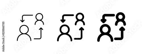 Editable turnover, exchange, substitue, replace, switch, users, accounts vector icon. Work, job. Part of a big icon set family. Perfect for web and app interfaces, presentations, infographics, etc