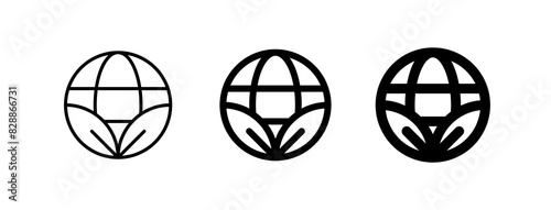 Editable eco-friendly, environmentally friendly, ecology, leaves, earth, planet vector icon. Part of a big icon set family. Perfect for web and app interfaces, presentations, infographics, etc