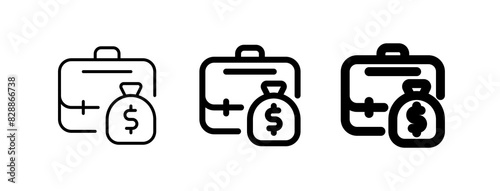 Editable salary, briefcase, profession, money, wage, paycheck evector icon. Business, work, job. Part of a big icon set family. Perfect for web and app interfaces, presentations, infographics, etc