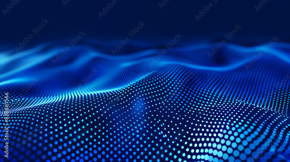 Ondas digitales azules en patrón de puntos Ondas digitales azules en patrón de puntos