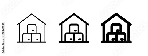 Editable warehouse vector icon. Shipping, delivery, e-commerce, transport, logistics. Part of a big icon set family. Perfect for web and app interfaces, presentations, infographics, etc