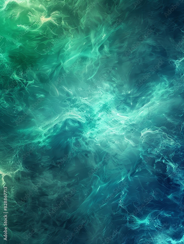 Ethereal Blue and Green Abstract Textures Illuminated with Soft Glow