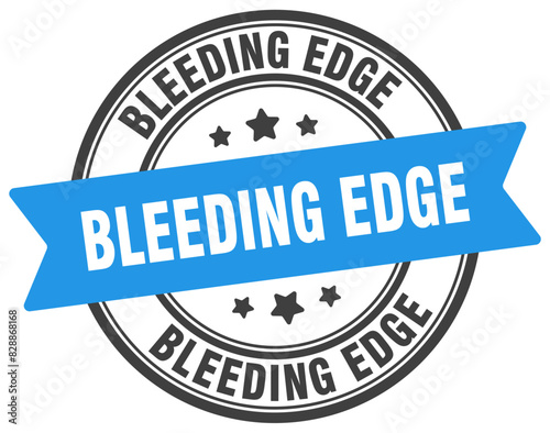 bleeding edge stamp. bleeding edge label on transparent background. round sign