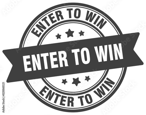 enter to win stamp. enter to win label on transparent background. round sign