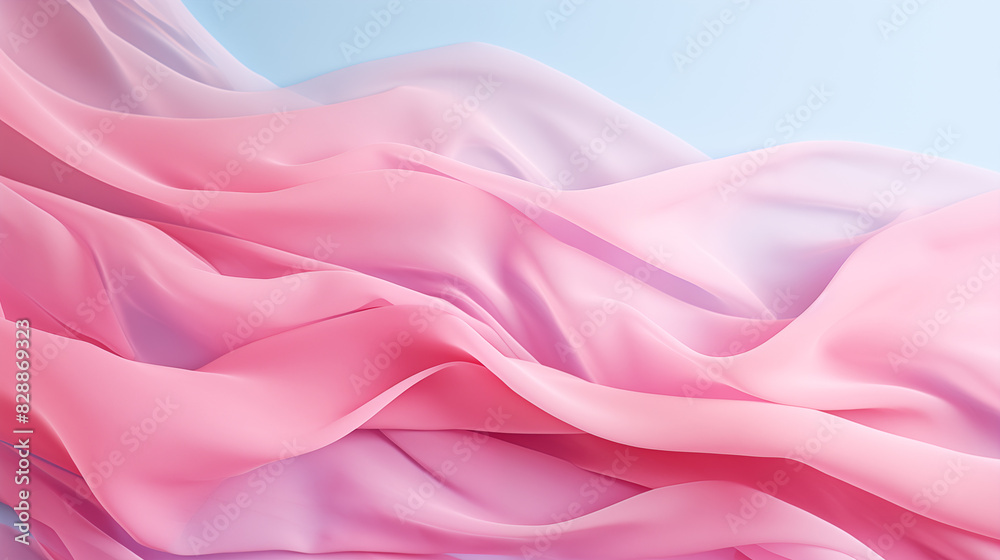 Obraz premium Soft Pink Fabric Waves Abstract Background