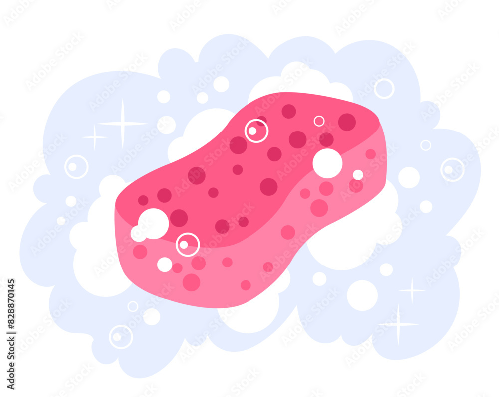 Bath sponge with soap bubble isolated concept. Vector flat graphic design illustration Bath sponge with soap bubble isolated concept. Vector flat graphic design illustration