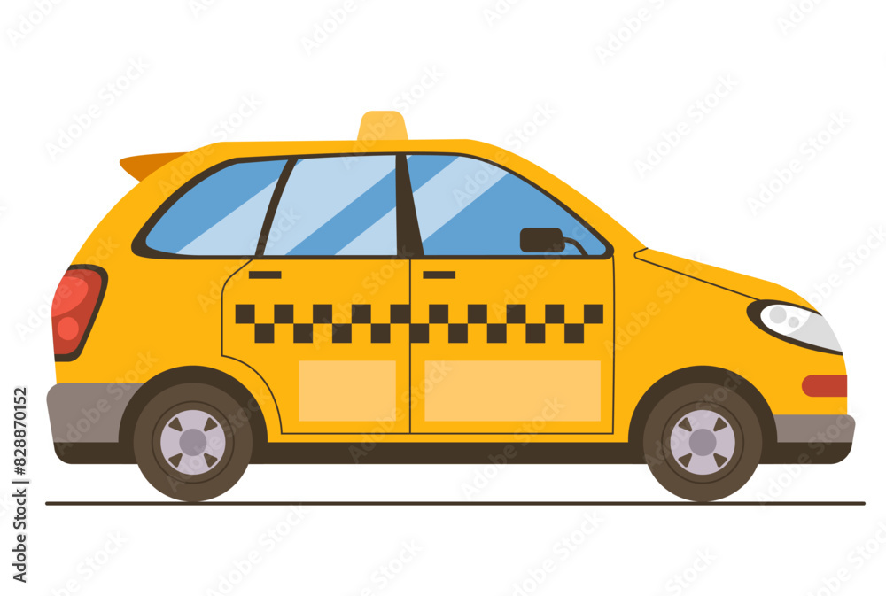 Yellow taxi car service city isolated concept. Vector flat graphic design illustration