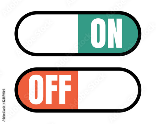Switch on and off button isolated concept. Vector flat graphic design illustration