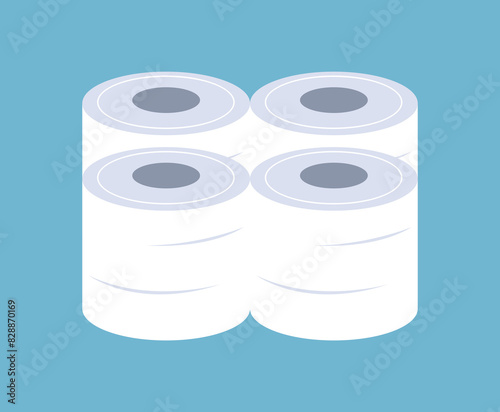 Roll towel toilet paper isolated concept. Vector flat graphic design illustration
