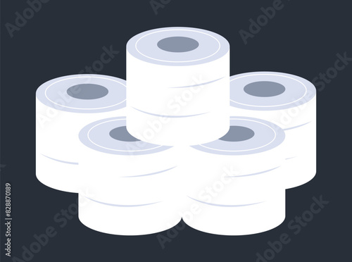 Roll towel toilet paper isolated concept. Vector flat graphic design illustration
