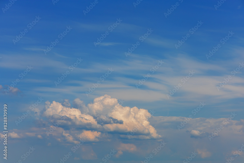 Beautiful blue sky with white clouds in sunny weather. Beautiful blue sky with white clouds in sunny weather.