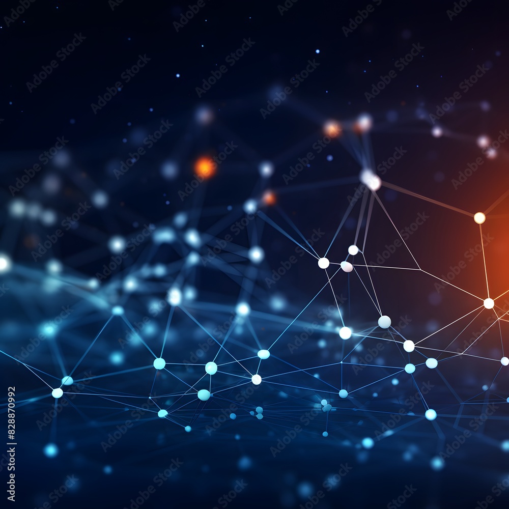 Obraz premium Abstract digital background. Network connection and data transfer concept. Generative AI.
