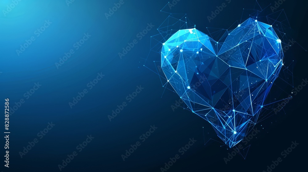 Fototapeta premium Pulsating Essence, Abstract Geometric Forms Convey Heart Rhythm, Embodying Vitality and Importance in Human Anatomy - A Harmonious Fusion of Healthcare Concepts