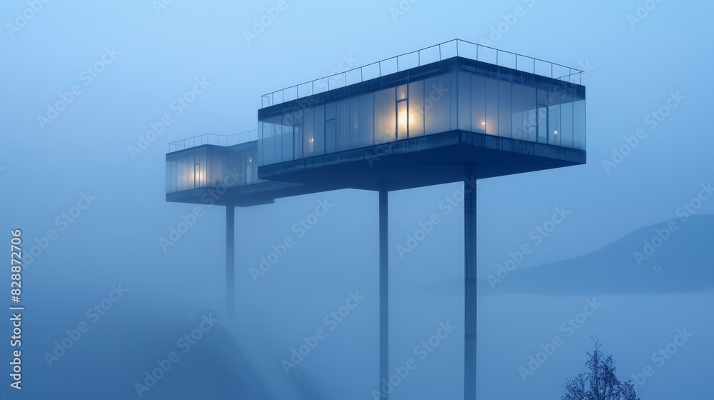 Sky-high luxury. surreal escape above the clouds with stunning views of the majestic skyline Sky-high luxury. surreal escape above the clouds with stunning views of the majestic skyline