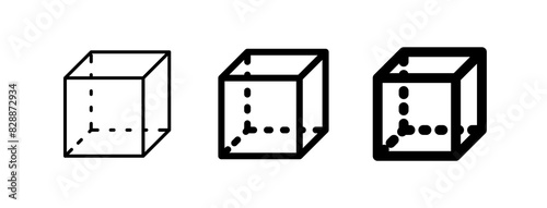 Editable geometric cube vector icon. Mathematic, shape, volumetric. Part of a big icon set family. Perfect for web and app interfaces, presentations, infographics, etc