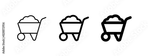 Editable wheelbarrow vector icon. Gardening, landscaping, horticulture, construction, industry. Part of a big icon set family. Perfect for web and app interfaces, presentations, infographics, etc