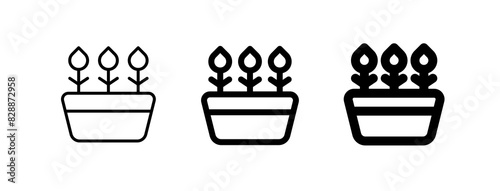 Editable potted flowers, plant vector icon. Gardening, landscaping, horticulture. Part of a big icon set family. Perfect for web and app interfaces, presentations, infographics, etc