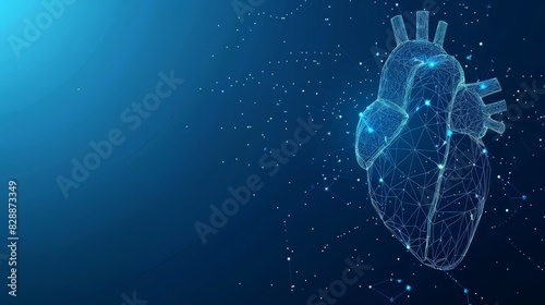 Illuminating Cardiovascular Complexity, Light Connections Highlight the Heart's Structure, Showcasing Intricate Veins and Arteries - Integrating Modern Technologies and Medicine.