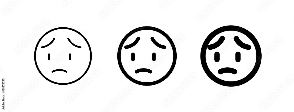 Editable worry, sad face expression emoticon vector icon. Part of a big icon set family. Part of a big icon set family. Perfect for web and app interfaces, presentations, infographics, etc Editable worry, sad face expression emoticon vector icon. Part of a big icon set family. Part of a big icon set family. Perfect for web and app interfaces, presentations, infographics, etc