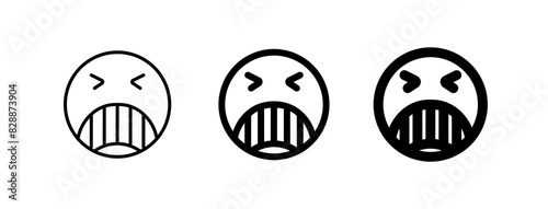 Editable angry, upset, expression emoticon vector icon. Part of a big icon set family. Part of a big icon set family. Perfect for web and app interfaces, presentations, infographics, etc