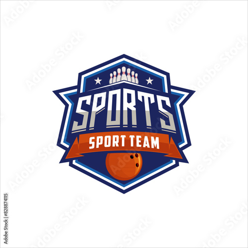professional bowling tournament badge logo design