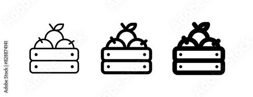 Editable apple crate vector icon. Fruit, farm, grocery, harvest. Part of a big icon set family. Perfect for web and app interfaces, presentations, infographics, etc