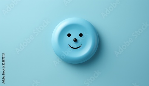 Monochromatic Blue Smiley Button