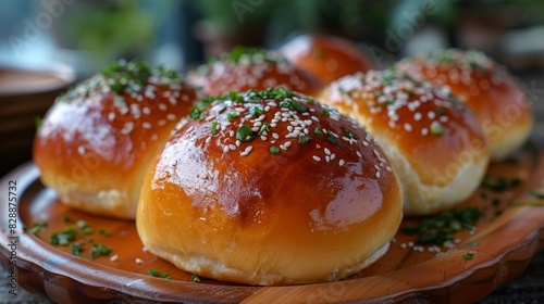 Freshly Baked Milk Buns with Salted Soy Milk Generative AI