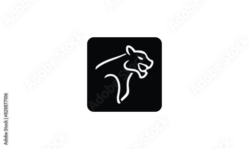 The line art tiger logo icon