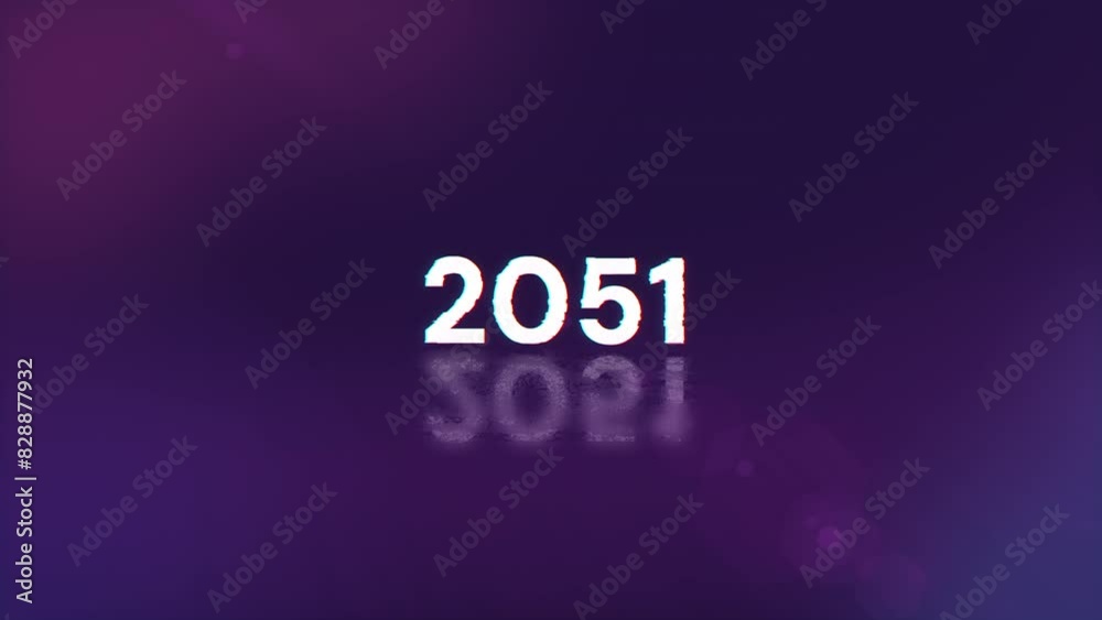 2051 text with screen effects of technological failures. Spectacular screen glitch with various kinds of interference. Looped 2051 text with screen effects of technological failures. Spectacular screen glitch with various kinds of interference. Looped