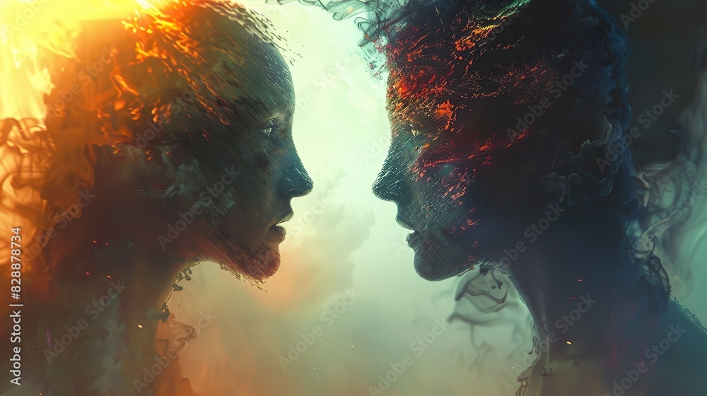 Fire and Water Faces in Dramatic Confrontation Fire and Water Faces in Dramatic Confrontation