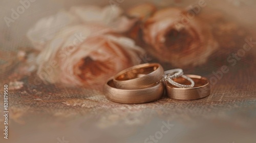 Elegance and Forever: Wedding Rings on Romantic Invitation Card Symbolizing Love and Commitment