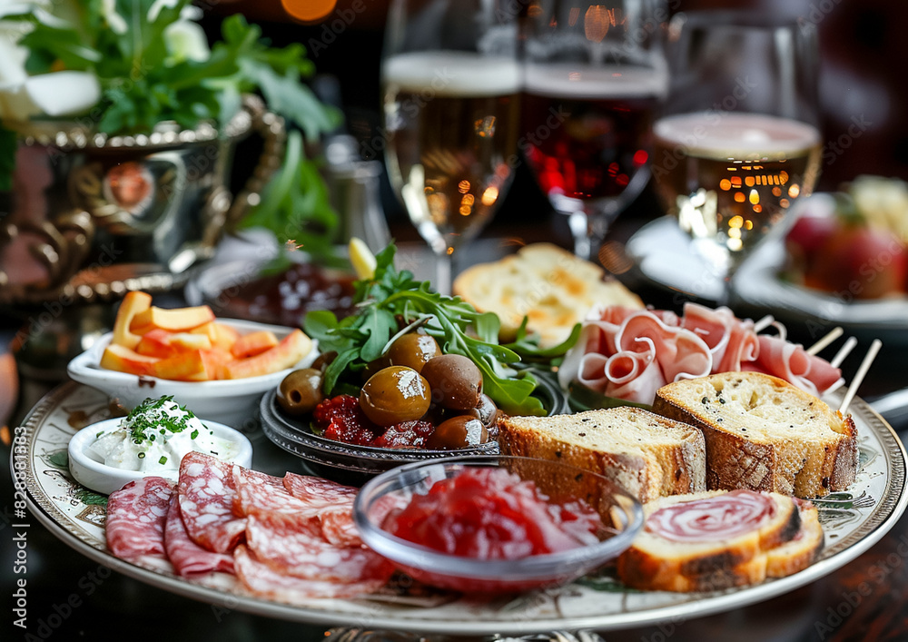 Appetizers as exquisite cuisine in hotel restaurant a la carte menu. Appetizers as exquisite cuisine in hotel restaurant a la carte menu.