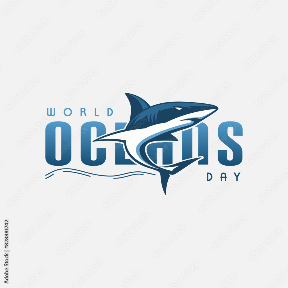 World ocean day simple design, suitable for greeting card, poster, banner World ocean day simple design, suitable for greeting card, poster, banner