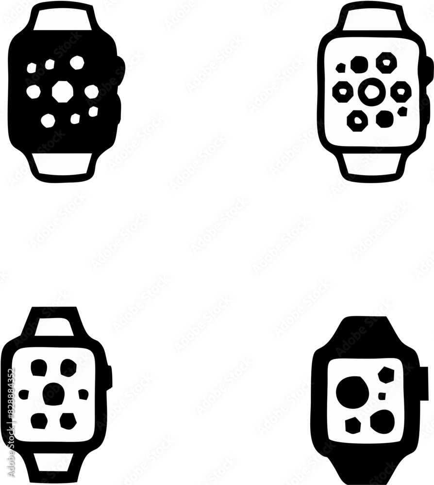 smart watch icon Smart watch vector icon set. Smartwatch symbol collection. Clock icons. Wristband or Wristwatch.