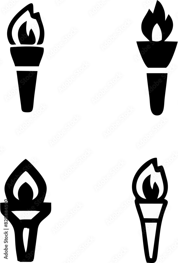 Torch fire icon. Burning torch icon, vector illustration Torch fire icon. Burning torch icon, vector illustration