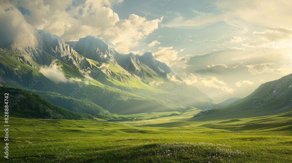 Fototapeta premium Through the lens of a camera or the strokes of an artist's brush, landscapes are immortalized, preserving their timeless allure for generations to come. They serve as reminders of the importance.