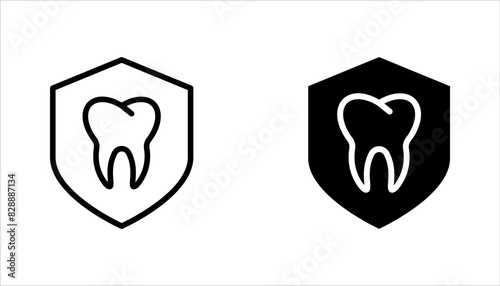 Tooth icon set. Dentistry symbol. Medical sign. Dentalhealth. Tooth sign. Clean tooth. vector illustration on white background