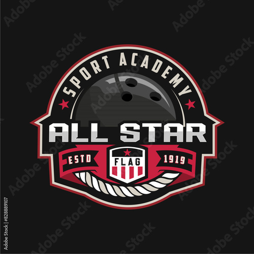 professional bowling tournament badge logo design