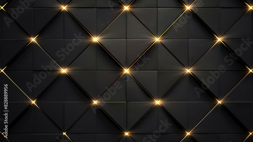 Gold black luxury background metal square pattern. black background with square shapes.