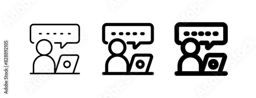 Editable video call, virtual meeting vector icon. Online learning, course, tutorial. Part of a big icon set family. Perfect for web and app interfaces, presentations, infographics, etc