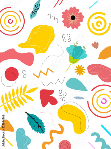 Colorful geometric plant vector background